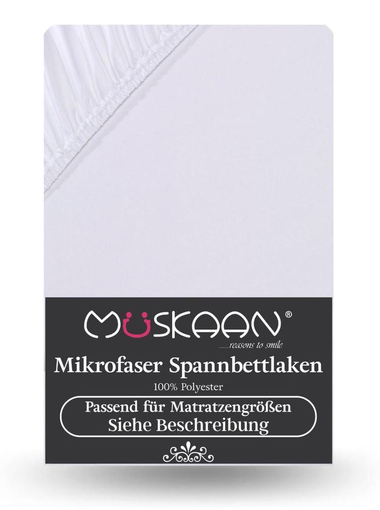 Mikrofaser Spannbettlaken 180x200 cm - 200x220 cm + 40 cm Produktbild 