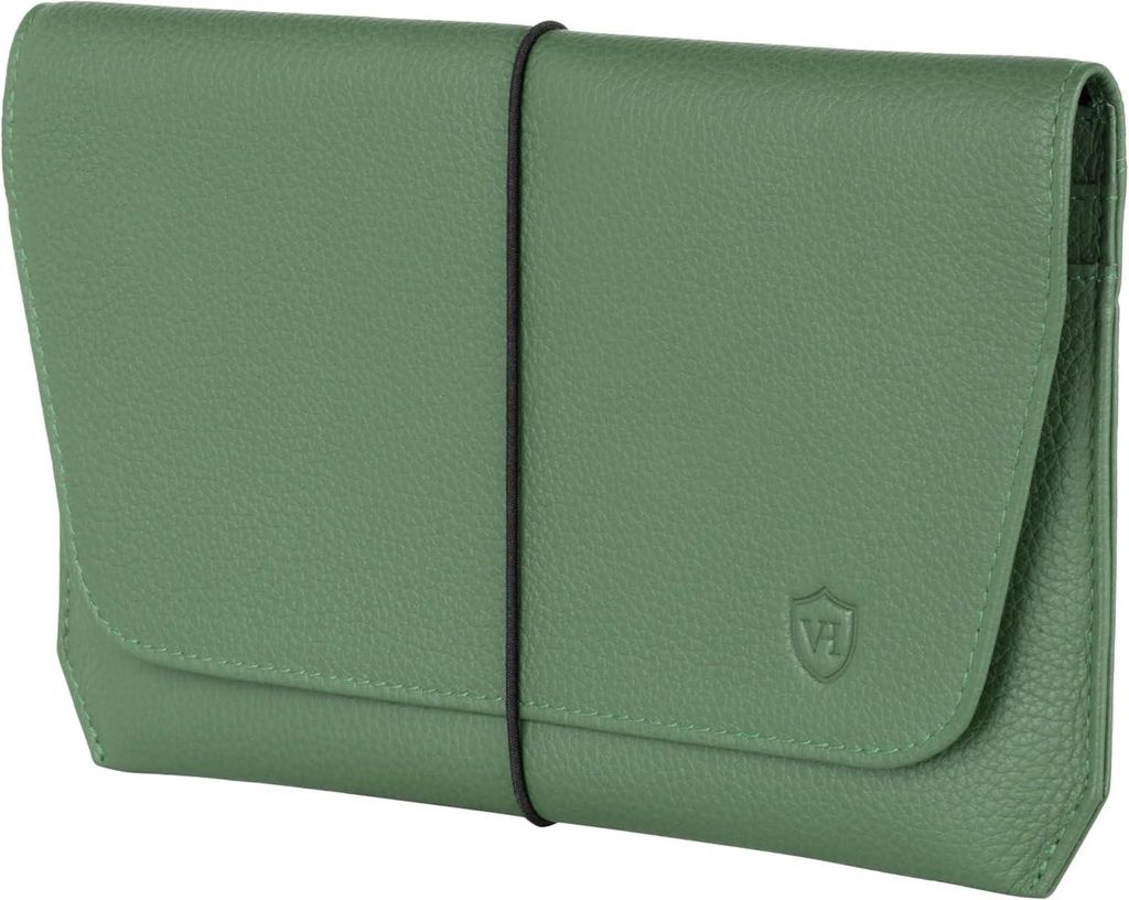 Hochwertige Reisepasshülle aus echtem Nappaleder mit RFID NFC Schutz, Reise Organizer mit Kartenfächern, Passport Wallet für Damen und Herren