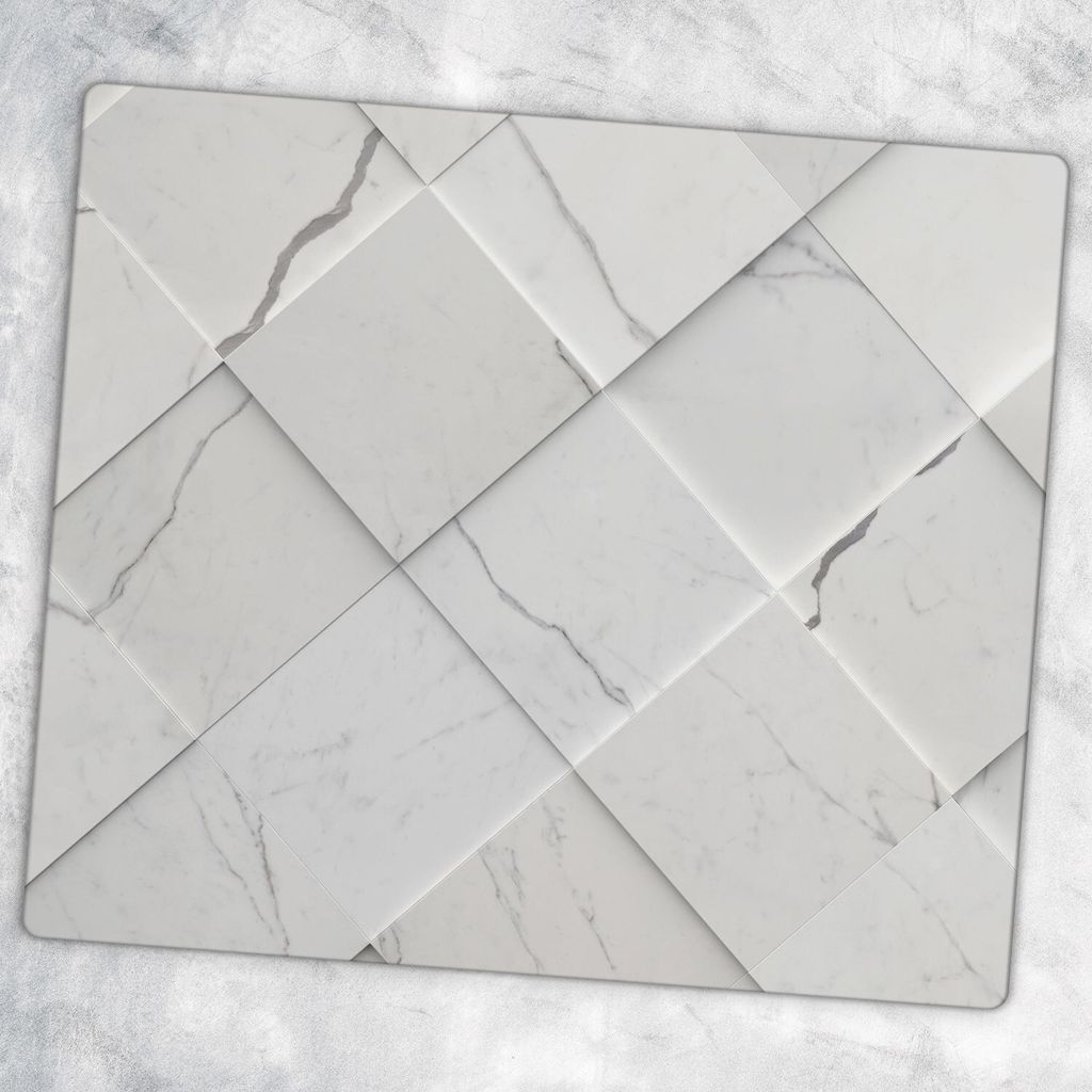 Glas-Herdabdeckplatten Glaskeramikkochfeld-Abdeckung Spritzschutz Glas 60 cm x 52 cm - Mosaikfliesen