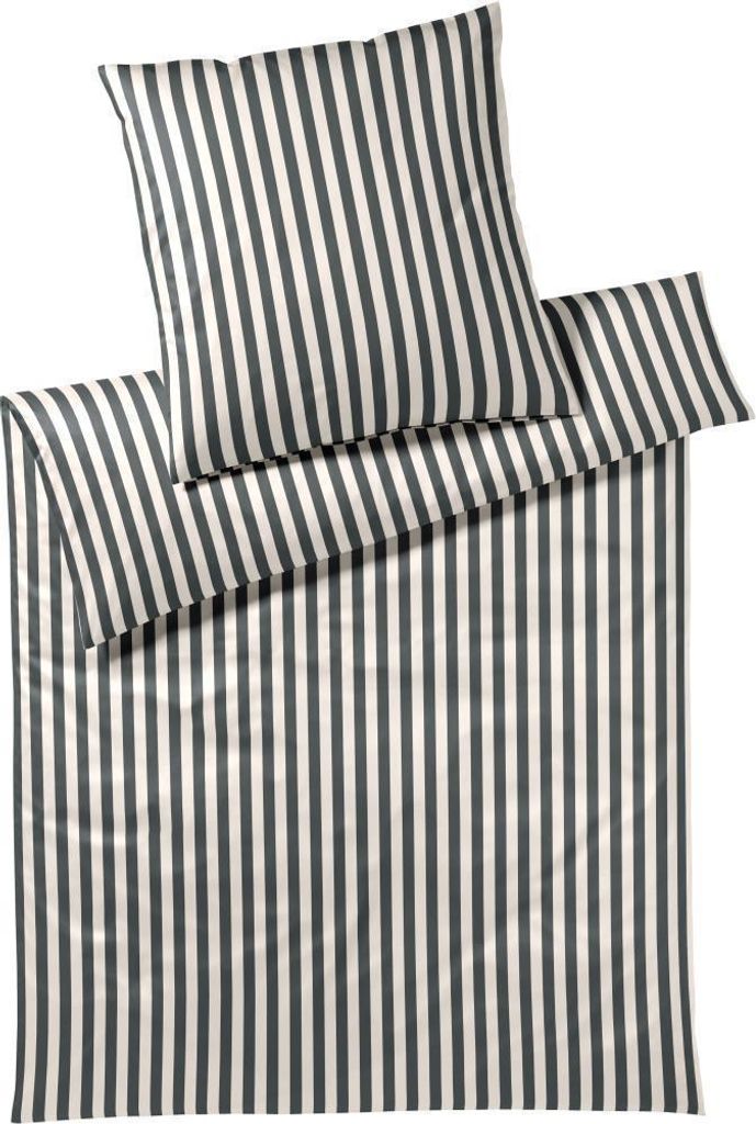 elegante Bettwäsche-Garnitur Mako-Satin Studio Line Farbe Anthrazit Größe 240x220+2x80x80
