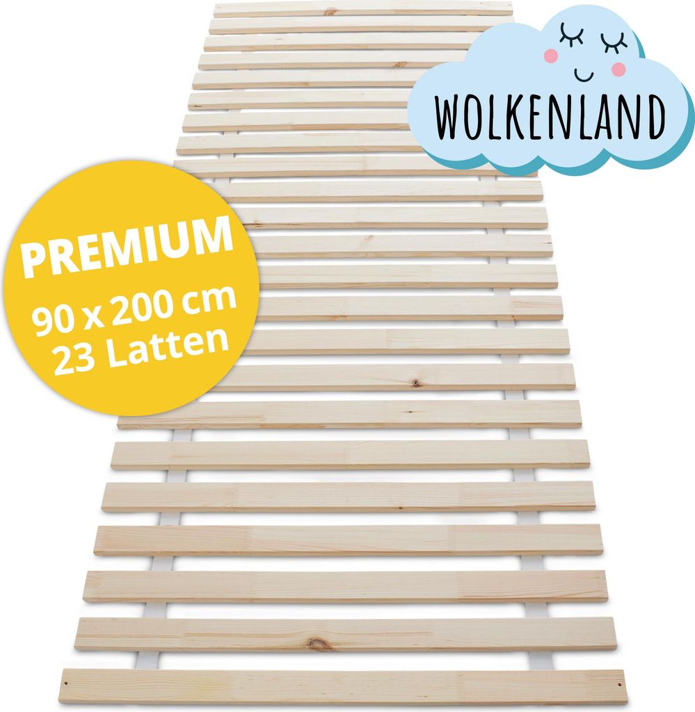 WOLKENLAND Lattenrost 90 x 200 cm | 23 Latten | Massivholz Produktbild 
