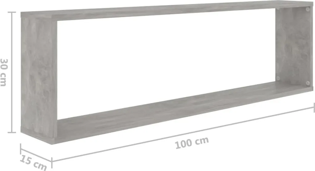 Maison Exclusive - Scaffali cubici 2 pezzi Grigio cemento 100x15x30 cm Materiale ligneo - 9