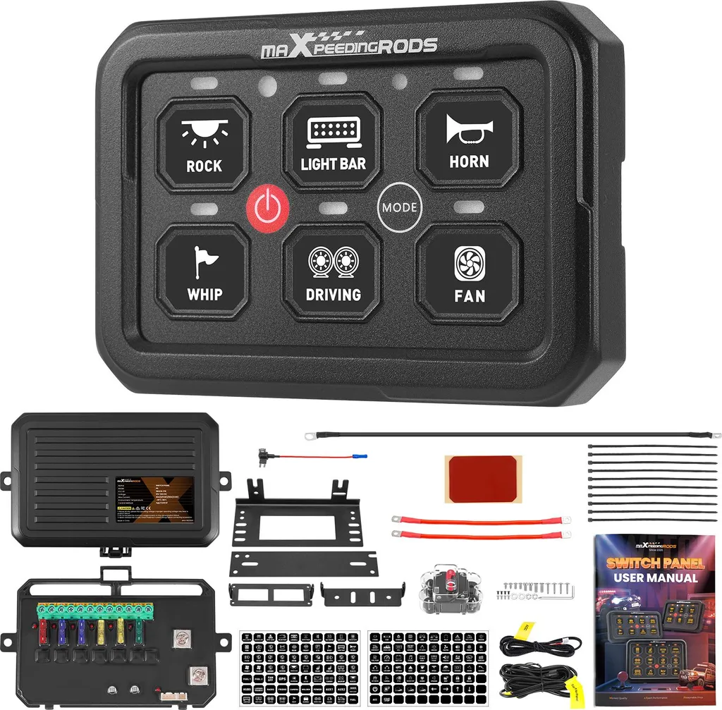 Boîtier d'interrupteurs tactiles 6 switchs 12V pour bateau et auto