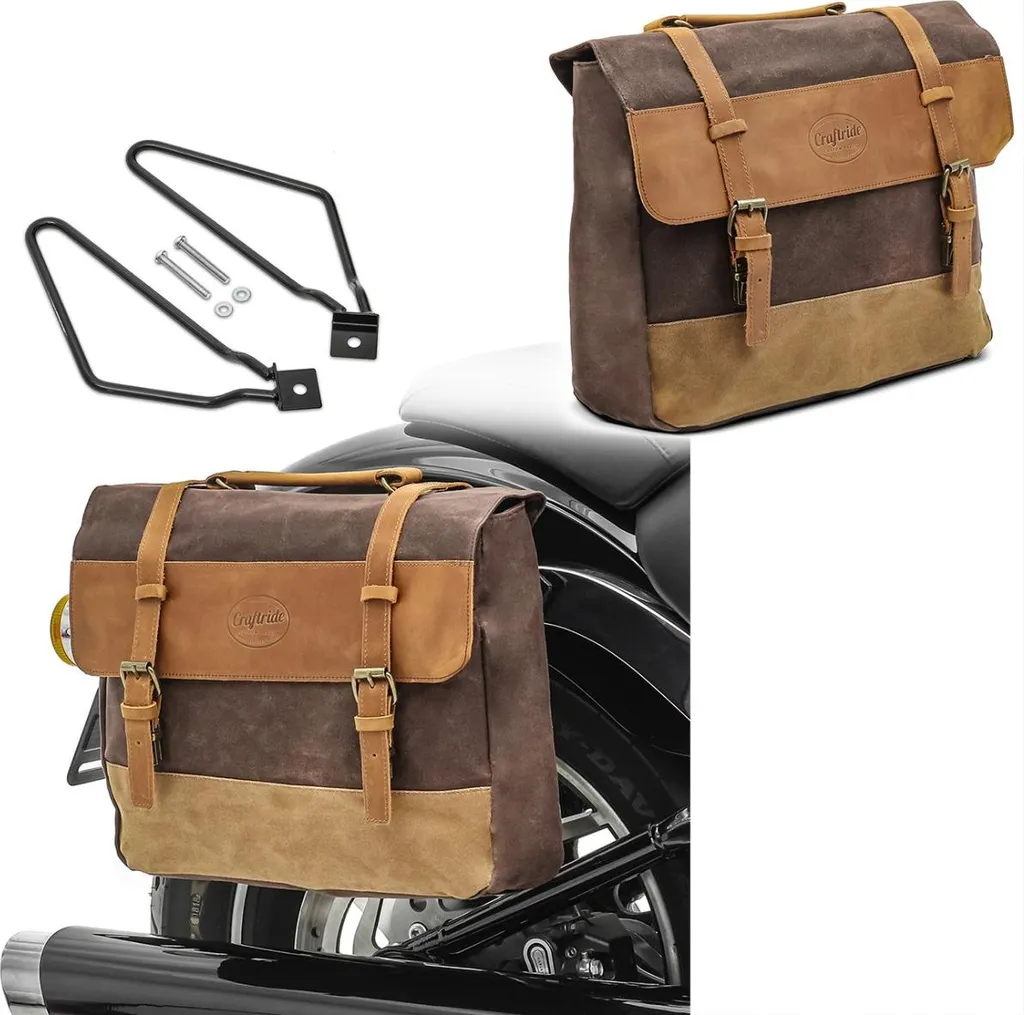 Sacoches de selle avec support pour Royal Enfield Classic 500 - Pack Duo