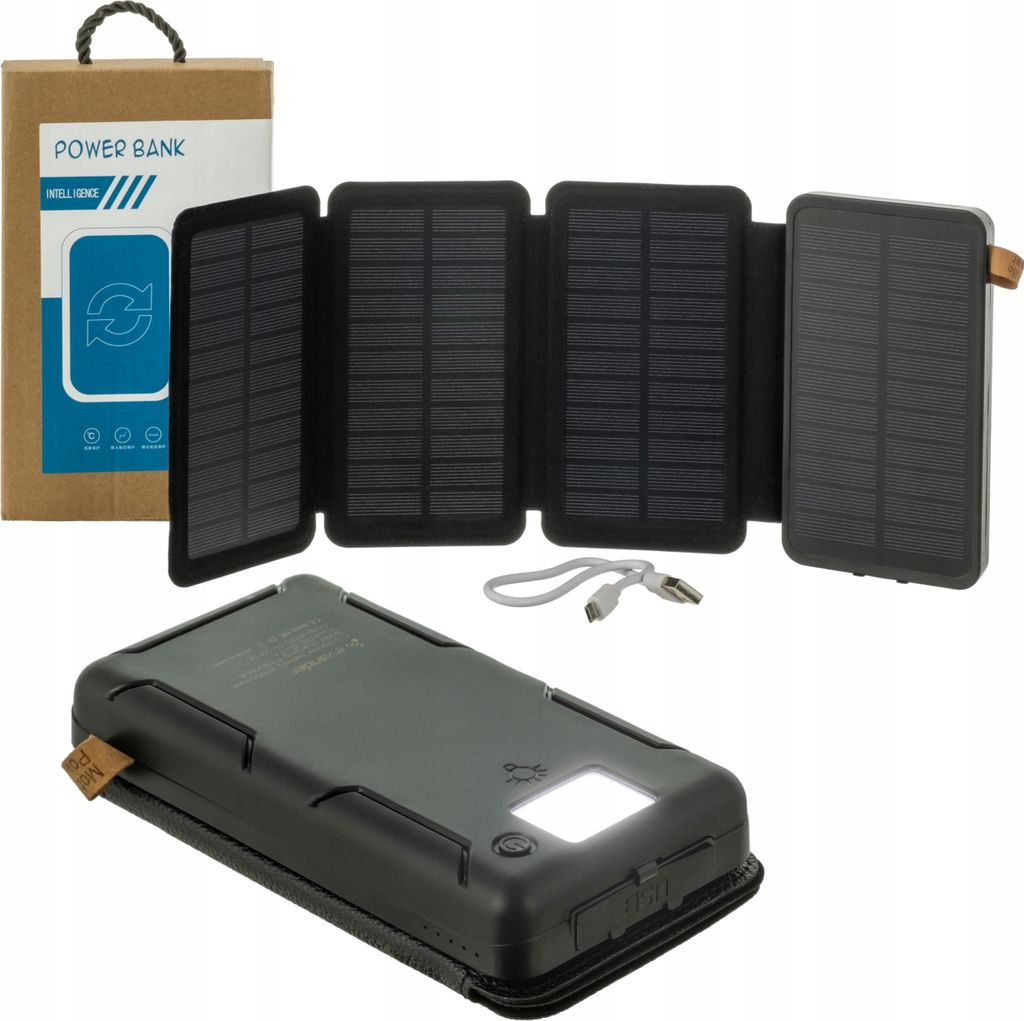 Solární Powerbank 25000Mah 2X Usb Taschenlampe Ipx7 Led Sos Obrázek produktu 2