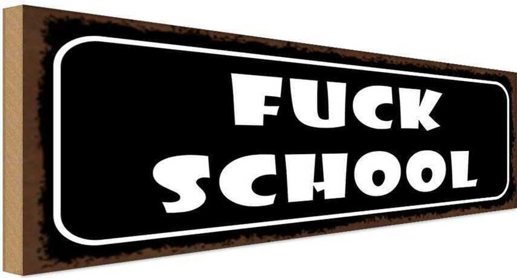 vianmo Holzschild 10x27 cm Fuck scholl Dekoration