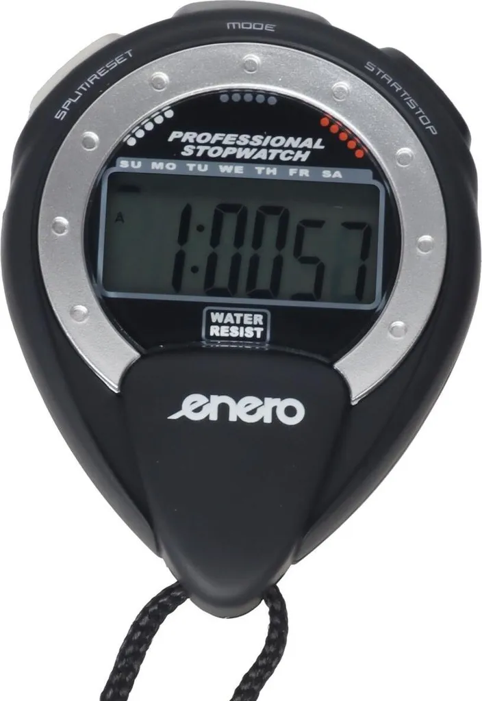 Chronomètre électronique de précision avec grand écran LCD - Noir Mat
