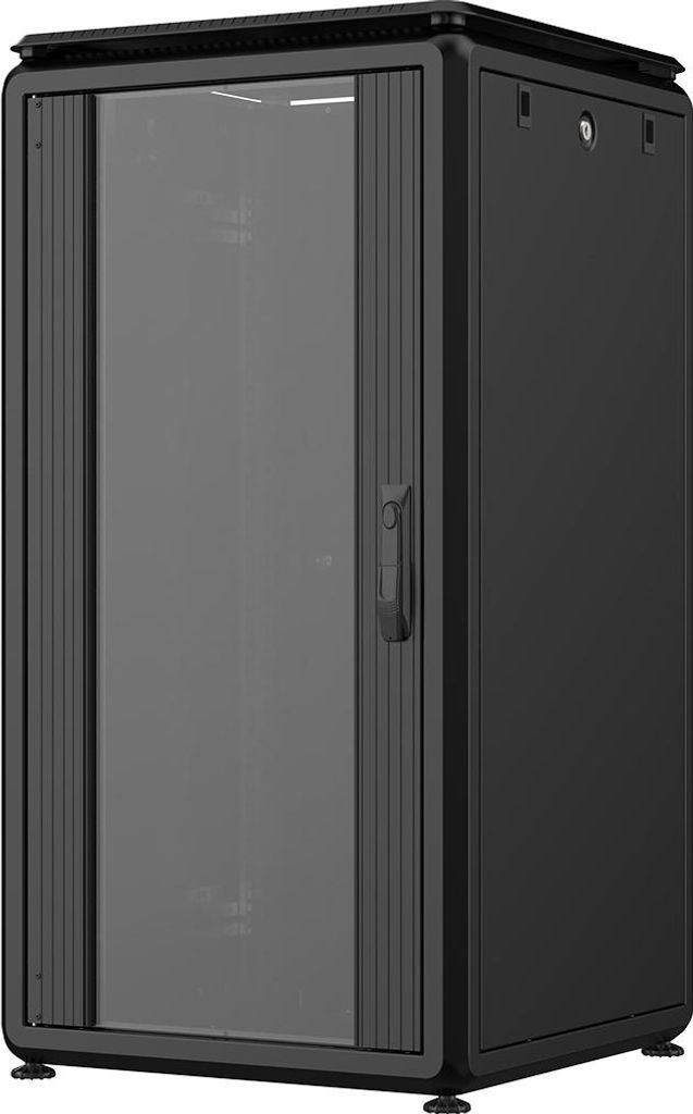 Rockstable 22HE 19 Zoll 600x600x1139mm (BxTxH) Serverschrank | Netzwerkschrank Glastür - Premium Line