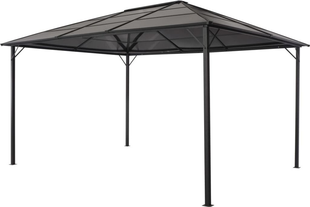Gartenpavillon mit Dach Aluminium 4×3×2,6 m Schwarz