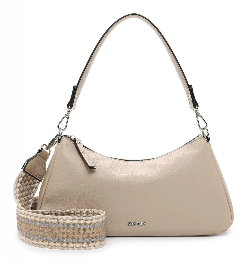 Petit sac besace SURI FREY Laury taupe avec bandoulière ajustable souple