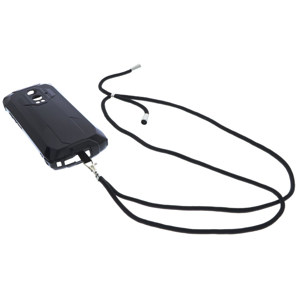 foto-kontor Hülle kompatibel mit Blackview BV9300 Umhängetasche TPU schwarz Schutzhülle Schutz Tasche Kette Karabiner abnehmbar Handytasche Hand...