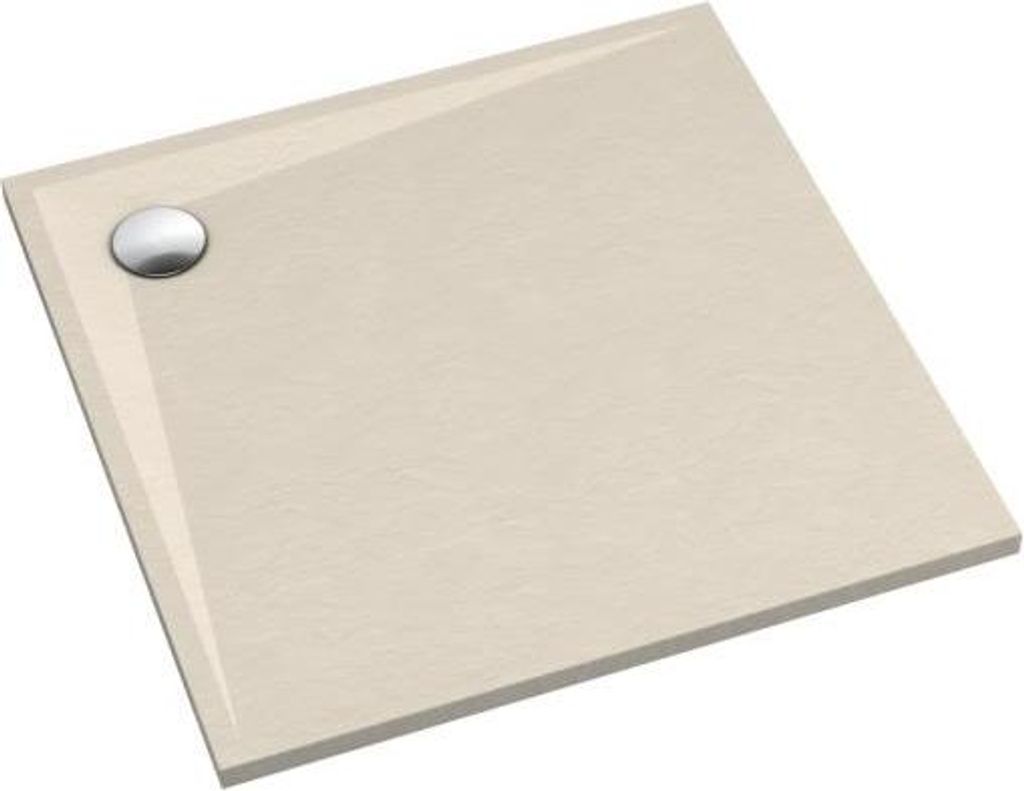 Duschwanne Duschtasse Stabilsound Plus Helio Cashmere Steinoptik rutschsicher Verbundduschwanne 80x80x3 cm, quadratisch