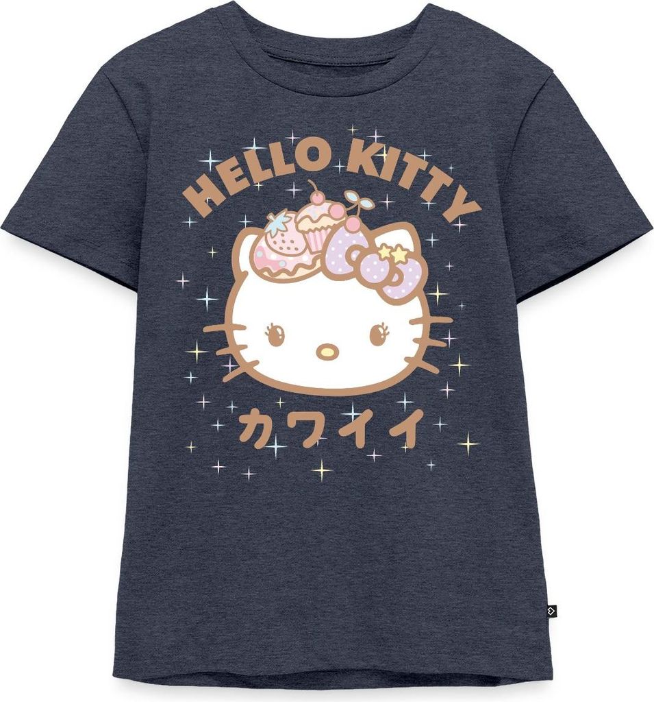 Spreadshirt Hello Kitty Kawaii Stil Kinder Premium T-Shirt, 122/128 (6 Jahre), Jeansblau