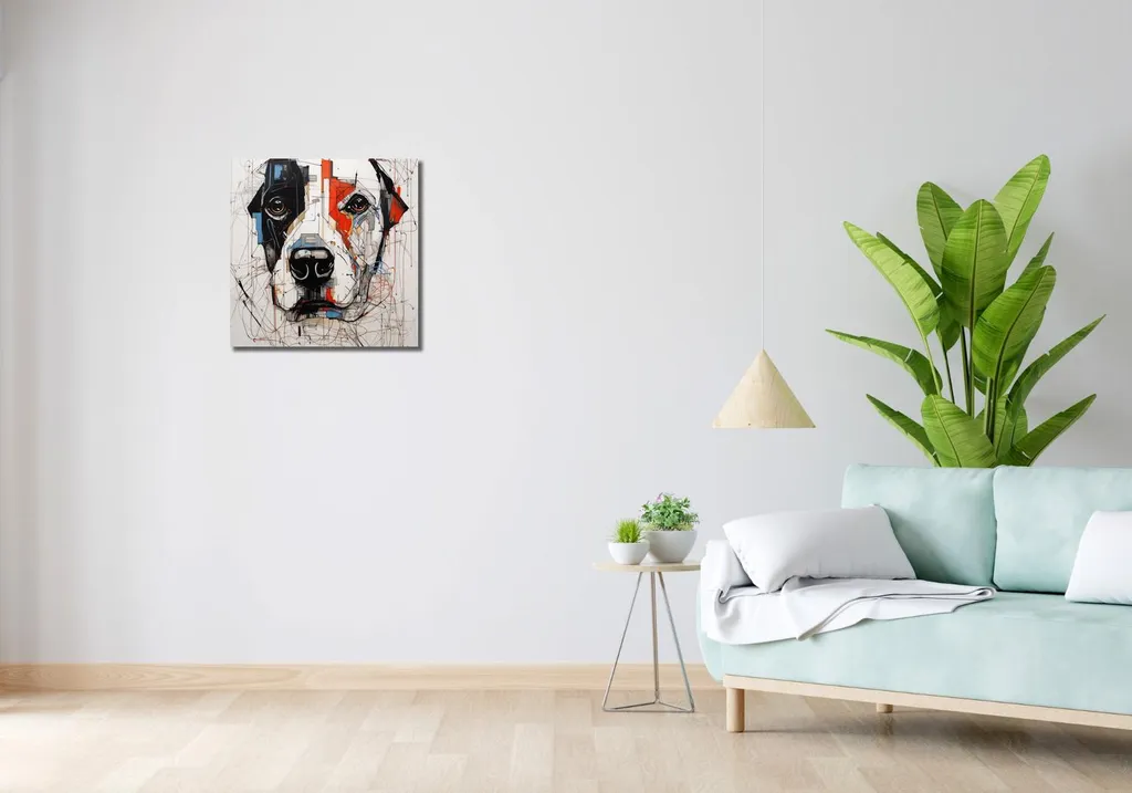 Quadro Cameretta Bambini 50x50 Cane | Decorazione Dolce - 2
