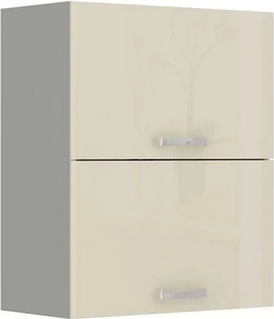 Meuble haut de cuisine 60 cm SHAN finition crème brillant et gris