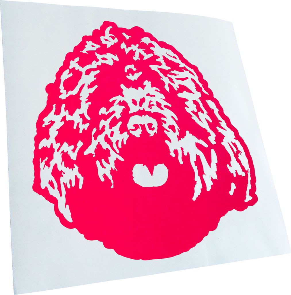 Kiwistar - Autoaufkleber - Portuguese water dog Hund - Neonpink - 30x27cm - Aufkleber für Auto, Laptop, Fahrrad, LKW, Motorrad mehrfarbig JDM Deca...