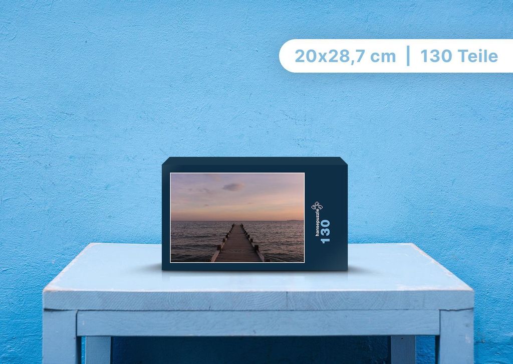 hansepuzzle 98189 - Sonnenuntergang Puzzle, 130 Teile, Natur, 28,7 x 20,0cm mit hochwertiger Aufbewahrung, Kartonbox und wiederverschließbarem Beutel