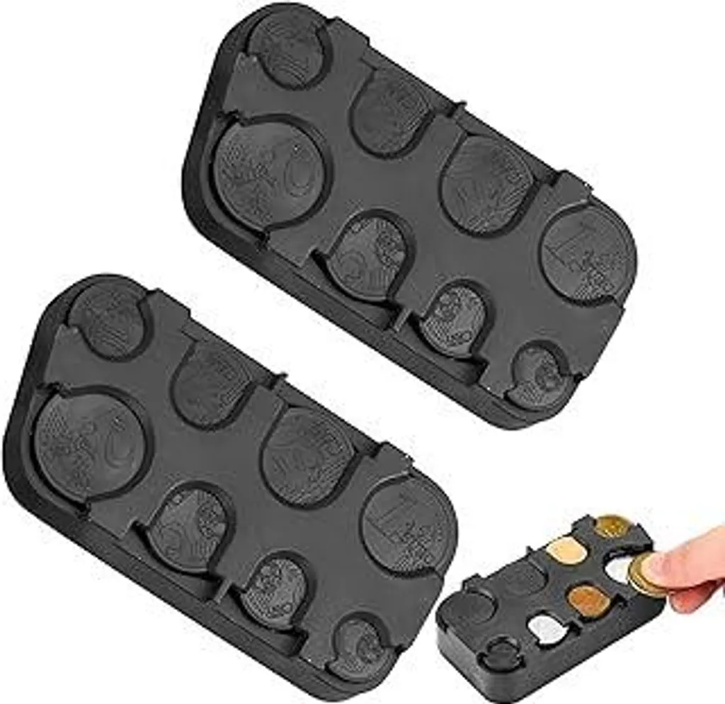 Portamonete per Spiccioli 8 Scomparti | Dispenser Euro Nero per Casa