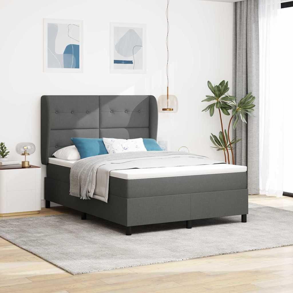 Maison Exclusive - Boxspringbett mit Matratze Dunkelgrau 160 x 200 cm Stoff