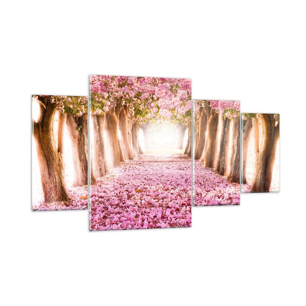 Bilder auf glas - Baum Blumen Kirsche Natur - 160x90cm - Glasbilder - Wandbilder - Kunstdruck - zum Aufhängen bereit - Wanddekoration aus Glas - G...