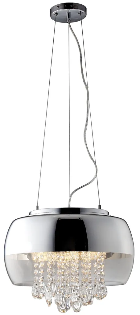 Plafonnier Luna 3Xe14 avec Éclairage LED Puissant et Finition Chrome