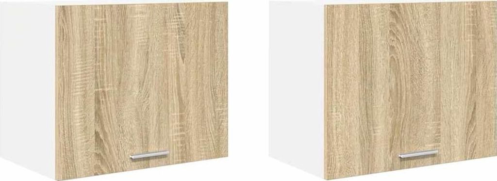 vidaXL Hängeschrank 2 pcs Sonoma-Eiche und Weiß 50 x 31 x 40 cm