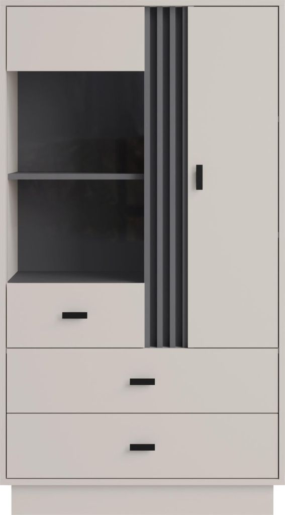 Masseno Buchregal PUNTO,Ideal für Büro, Wohnzimmer oder Lesezimmer, Stil Modern, 80x40x145 cm, Ausführung Matt, Kaschmir