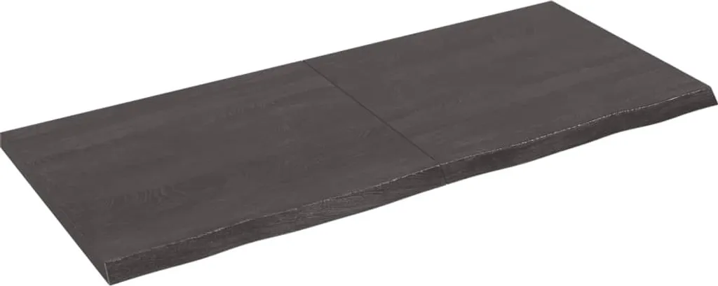 Mensola a muro marrone scuro 140x60x(2-4)cm in legno massiccio trattato con rovere