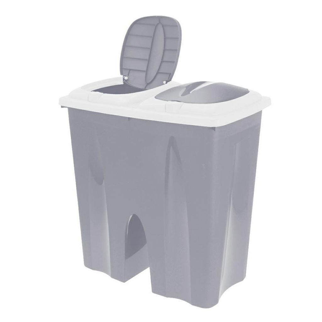 Cestino per rifiuti 2x25L grigio Immagine del prodotto 