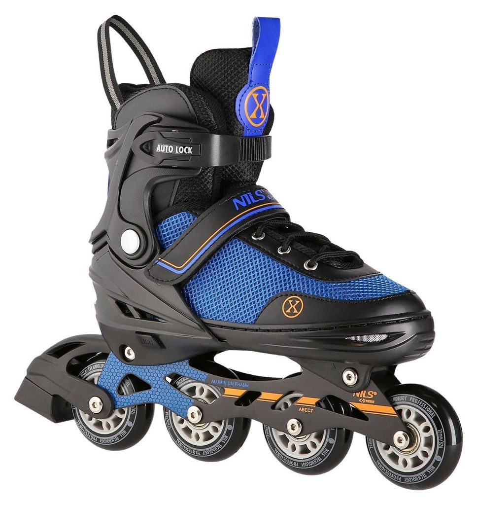 2-in-1 Inline- & Schlittschuhe, Schwarz-Orange, Größe L (39-43)