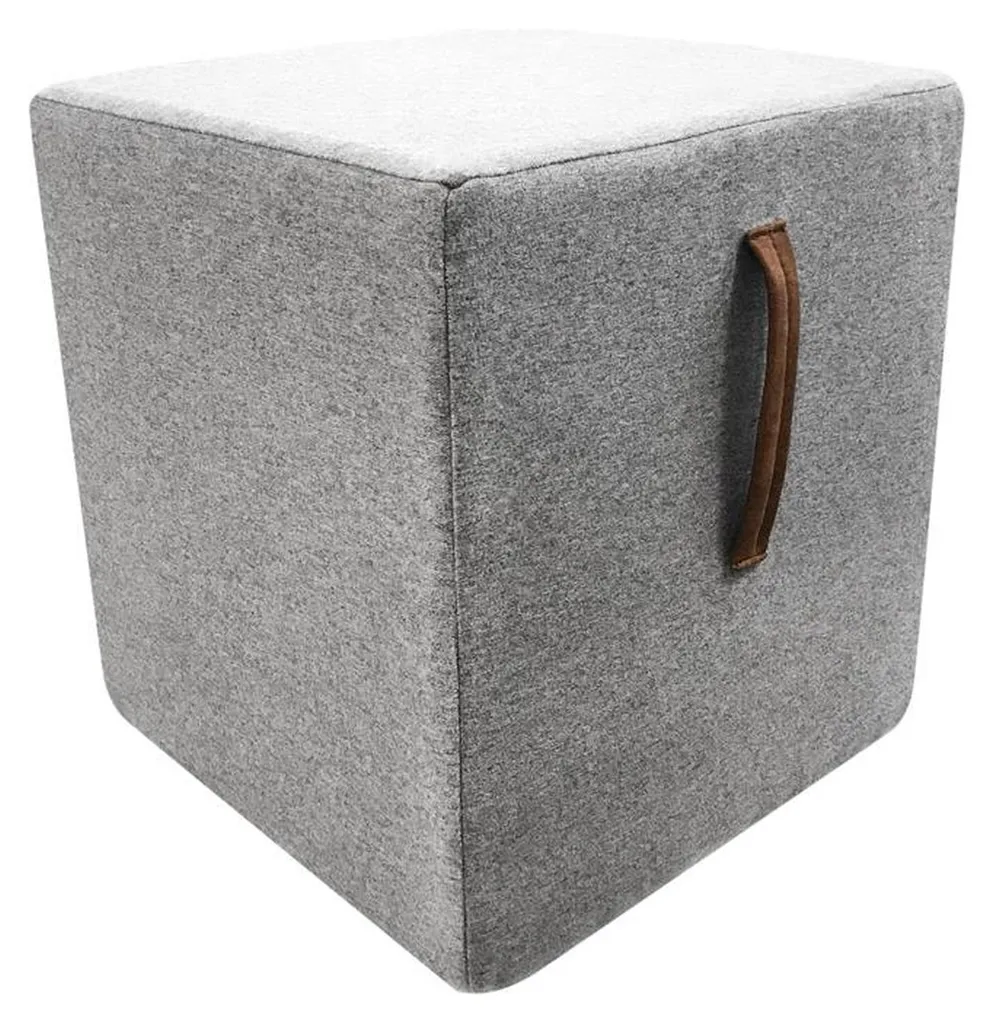 Ottomane Tabouret Cube avec Assise Moelleuse et Finition Rembourrée