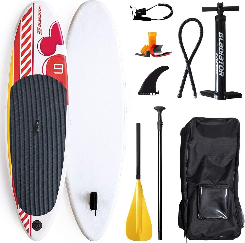 Gladiator Kids 9'0 SUP Stand Up Paddle Board für Jugendliche und Damen | Stand Up Paddelboard für Kinder | Paket inklusive Paddel, Tasche, Pumpe ...
