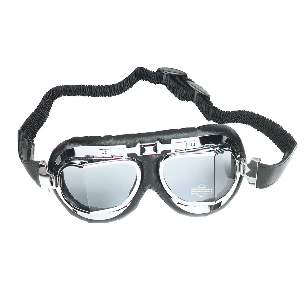 Lunettes de moto Booster Mark 4 chrome taille unique look vintage rétro