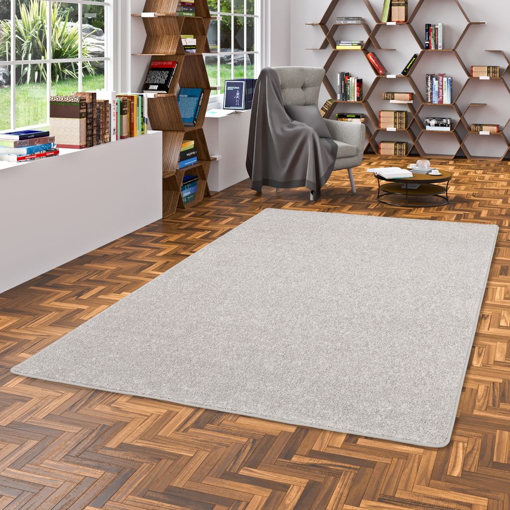 Hochflor Langflor Teppich Cottage Silbergrau, Größe:100x300 cm