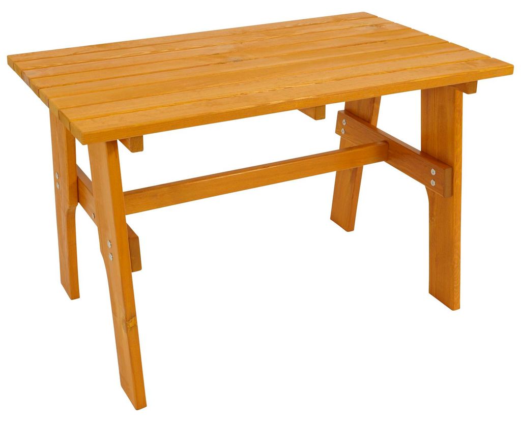 Gartentisch Holztisch Tisch aus Kiefernholz massiv hellbraun 72 x 120 cm