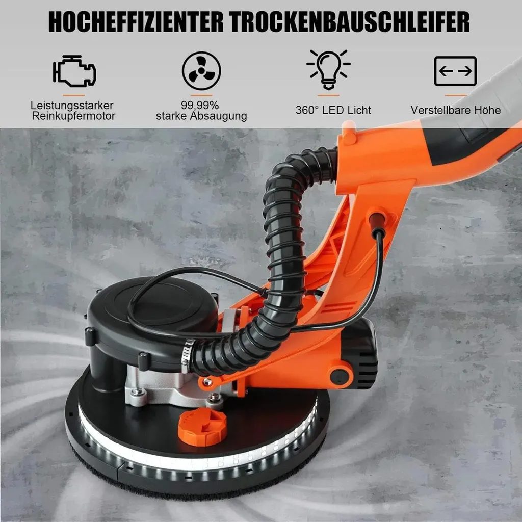 Ponceuse murs sans poussière 750W - Finition parfaite disque 225 mm