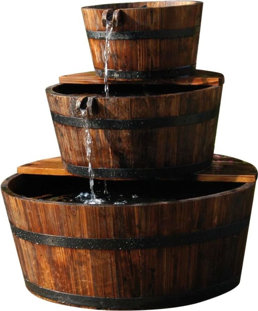 Ubbink Garten-Wasserfall 3 Holzfässer