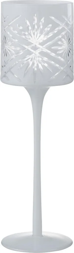 Grand Porte-bougie Santorini J-Line Blanc - Stable et Anti-taches