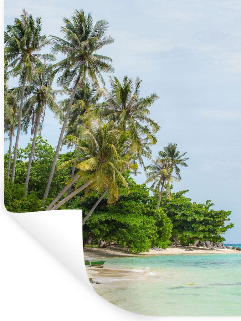 MuchoWow Wandtattoo Wandsticker Wandaufkleber Palmen - Strand - Sommer - Tropisch 60x80 cm Selbstklebend und Repositionierbar - Repositionierbar ...