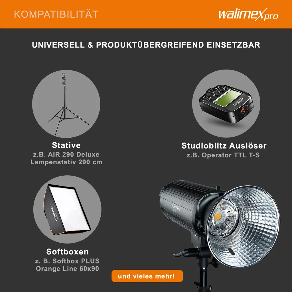 Walimex pro Stager 400 Flash Studio HSS LED avec Synchronisation Rapide - 11