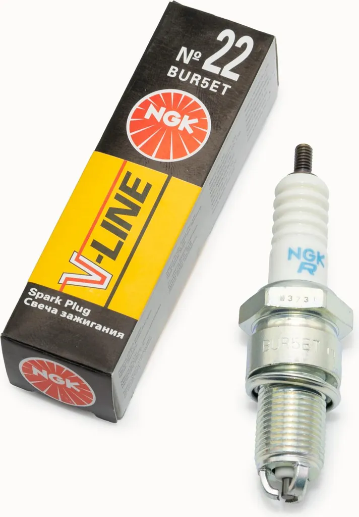 Jeu de 6 bougies d'allumage multi-électrodes NGK BUR5ET pour automobile