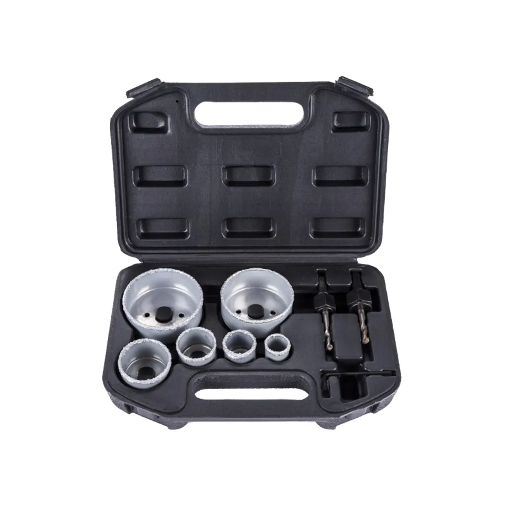 Set Professionale Argento Wolfram 9 Pezzi | Seghe a Tazza per Edilizia