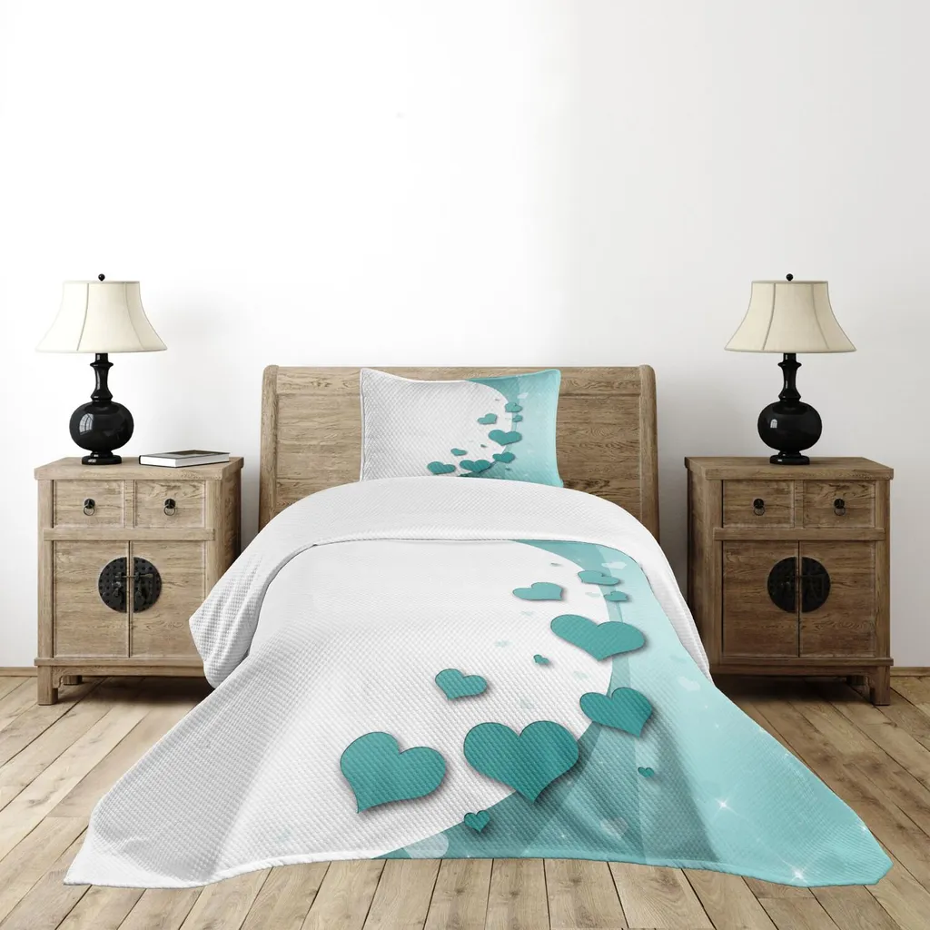 Offerta Set Copriletto 170x220 ABAKUHAUS Turchese Romantic Art