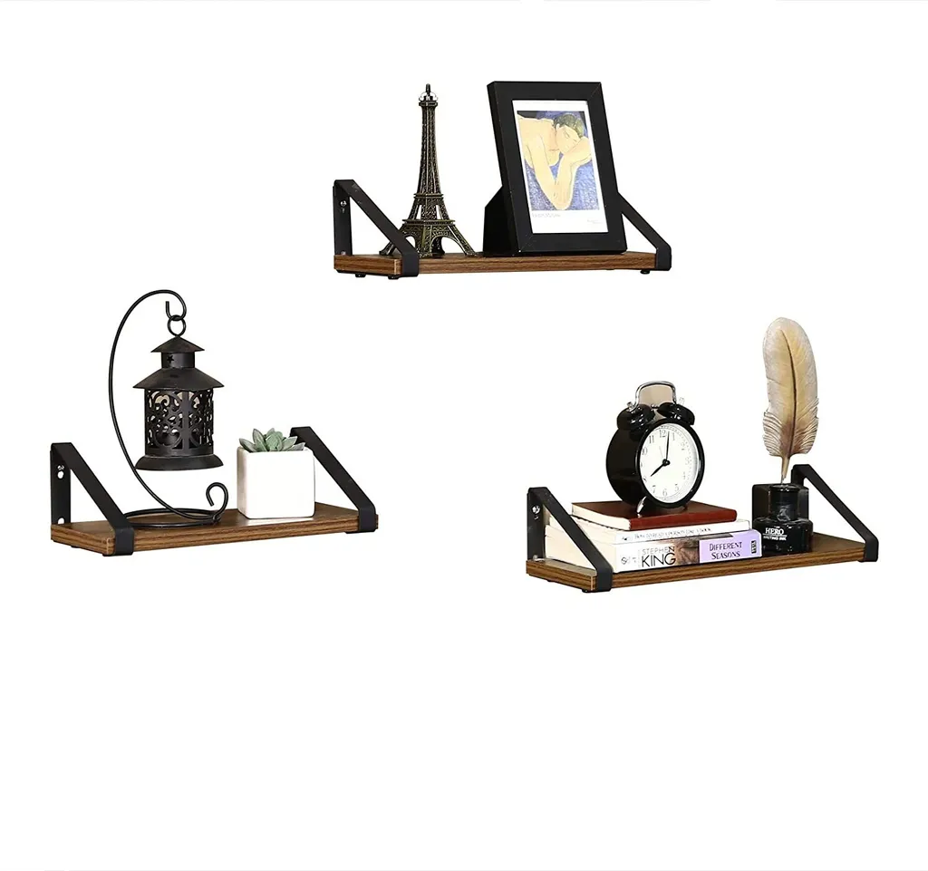 Rangement Mural pour Cadres et Déco - Set de 3 Étagères Gain de Place