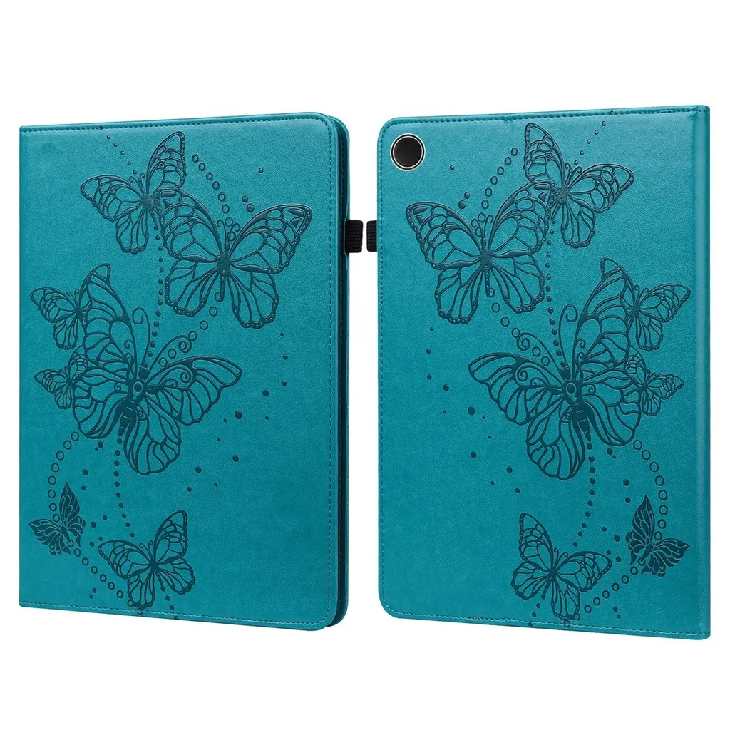 Custodia Samsung Galaxy Tab A9 Plus Blu Farfalla - Protezione in Pelle
