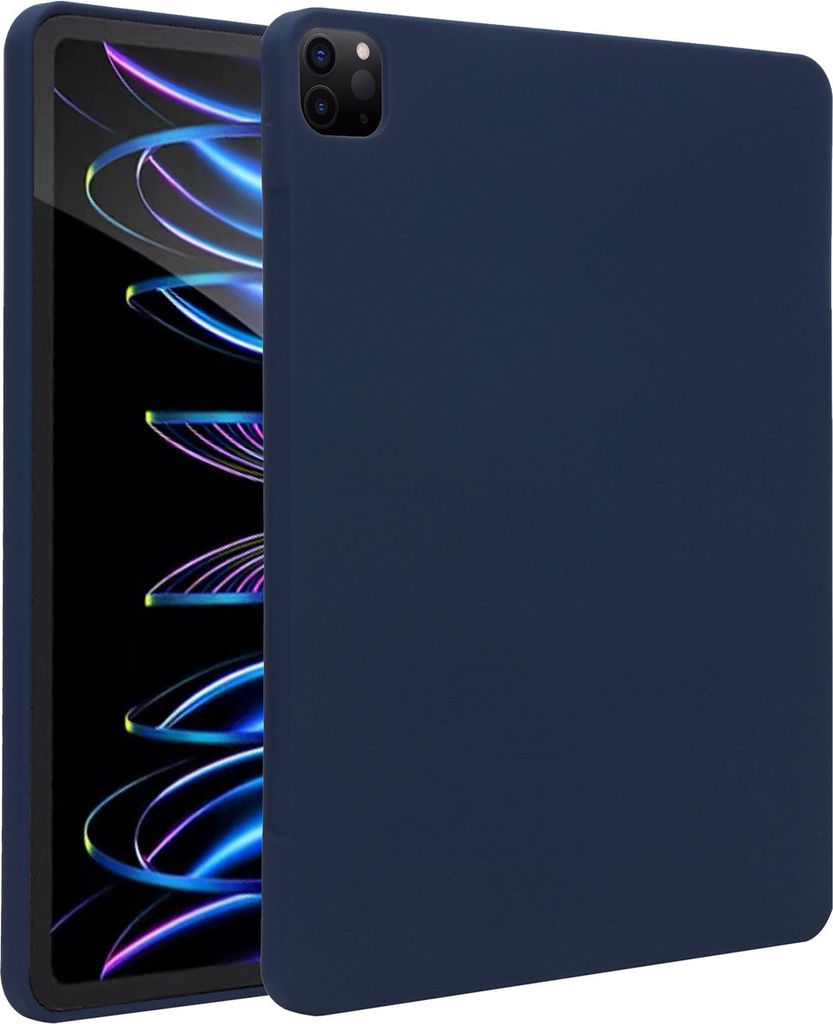 Accezz Liquid Silicone Back Cover mit Stifthalter iPad Pro 12.9 (2022) / Pro 12.9 (2021) / Pro 12.9 (2020) - Dunkelblau