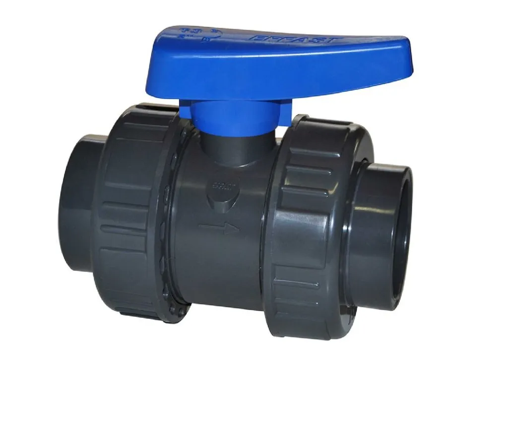 Effast Robinet à Bille 50 mm en PVC avec Manchon à Coller Haute Pression