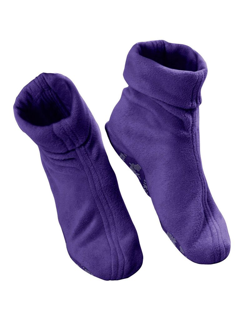 RAIKOU Hüttenschuhe Damen Herren Kuschelsocken aus Micro Fleece Bettschuhe 37/40@#Hell Lila||37/40