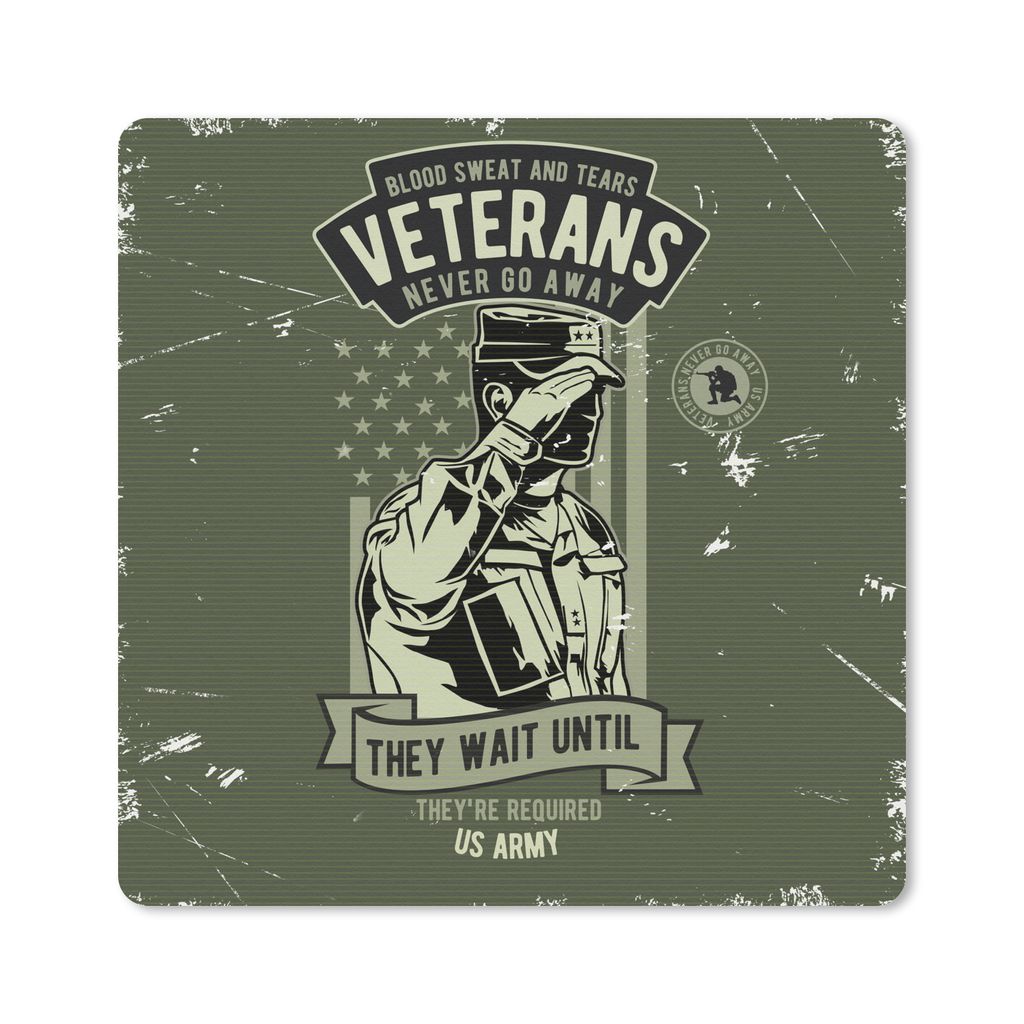MuchoWow Mauspad Mousepad Vintage - Armee - Fahne 30x30 cm - Mousepads - Maus Mat - Pad - Mausunterlage - Gaming