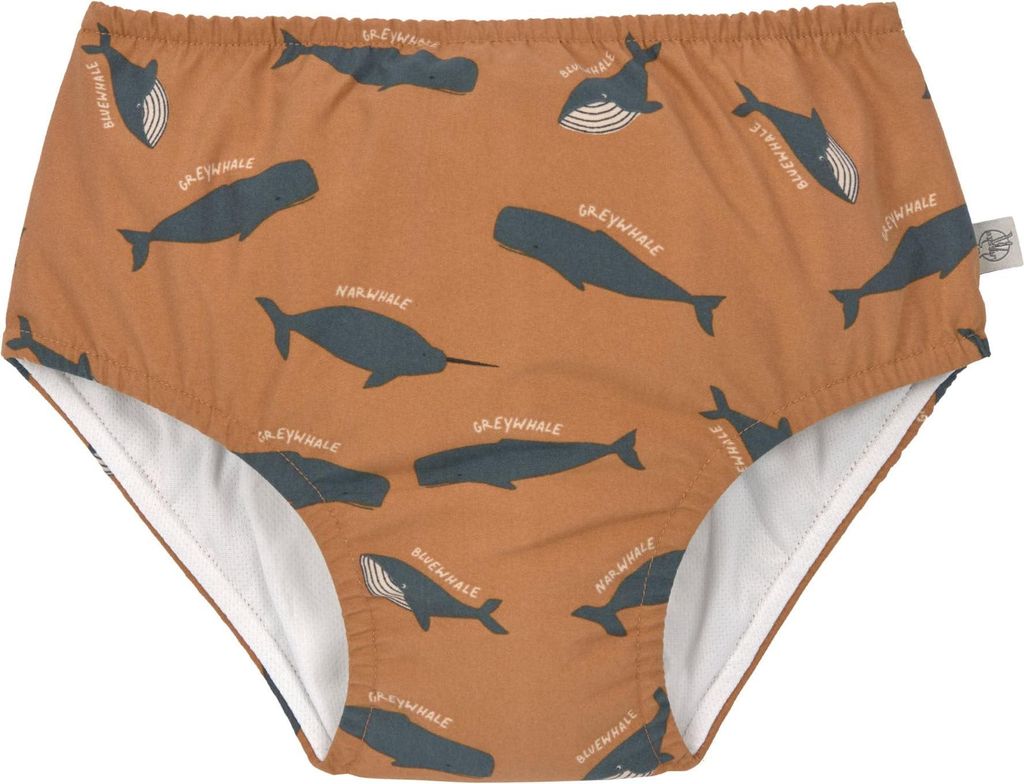 LÄSSIG Baby Kinder Schwimmwindel Windelbadehose/Swim Diaper Whale caramel, 25-36 Monate, Größe: 98